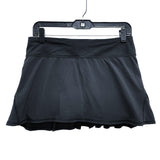 Wmns LULULEMON Black Run Pace Setter Pleated Ruffle Athletic Tennis Skirt Sz 6T