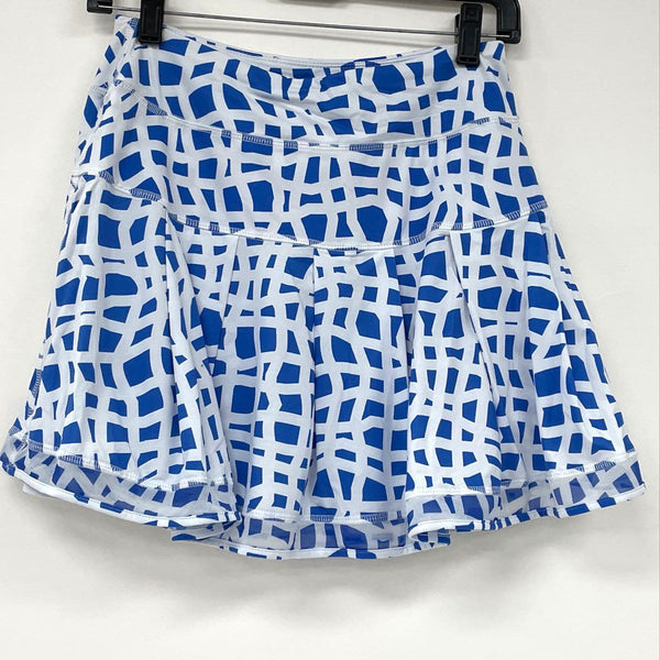 NWT X by Gottex Blue Checks Gold & Tennis Athletic Skirt Women’s Sz M