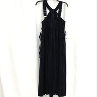 NWT Madewell Black Cotton Adjustable Strap Waist Tied Long Dress Women’s Sz 2