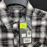 NWT Wmns HARLEY DAVIDSON Black White Plaid HDMC Sleeveless Button Up Shirt Sz S