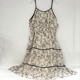 NWT Ari + Ava Beige & Black Kassie Floral Tie Neck Midi Dress Women’s Sz 2X