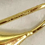 New in Box Argentino Vivo Gold Plated Sterling Silver Droplet Earrings 1.58g