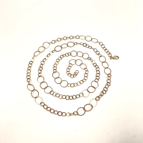 Rose Gold Over Sterling Silver 36" Lightweight 5.6-10mm Link Necklace, 9.2g
