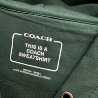 Wmns COACH Green Logo 2pc Hoodie Sweatshirt / Sweatpants Set Sz M AUTHENTICATED