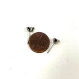 Sterling Silver 4x6mm Blue Sapphire Gemstone Studs In Usual Settings, .95g