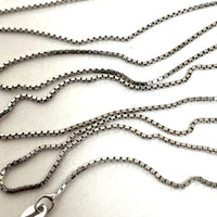 30" Sterling Silver 0.9mm Dainty Box Chain Necklace, 3.76g