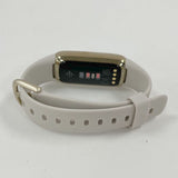Fitbit Heart Rate Fitness Watch FB422 Gold with White Band and Charger - TESTED