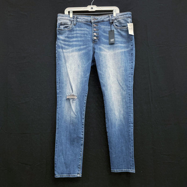 NWT Wmns KUT BY THE KLOTH Blue Denim Donna High Rise Skinny Ankle Jeans Sz 16