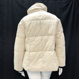 NWT Wmns ANNE KLEIN Off White / Cream Zip Up Mock Neck Puffer Jacket Sz L