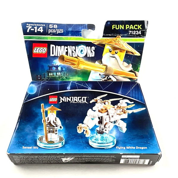 Sealed, Retired LEGO Dimensions 71234; Ninjago Sensei Wu, Flying White Dragon