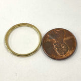 Gold Over 925 Silver Vermeil Sz 7 3/4 Slim 1mm CZ Accent Stacker Ring, 0.83g