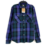 NWT Mens THE NORTH FACE Blue & Green Plaid Heavy Duty Flannel Shirt Jacket Sz M