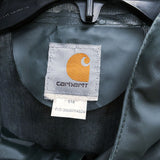 Mens CARHARTT Black Hooded Waterproof Snap Up Rain Coat Jacket 62"
