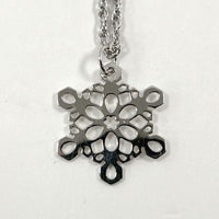 Sterling Silver 18" Openwork Snowflake Pendant Necklace, 4.38g