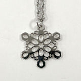 Sterling Silver 18" Openwork Snowflake Pendant Necklace, 4.38g
