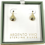New in Box Argentino Vivo Gold Plated Sterling Silver Droplet Earrings 1.58g