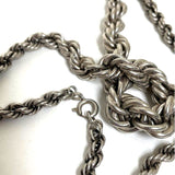 17.5" Vintage 835 Silver Graduated French Rope Chain Necklace, 22.55g