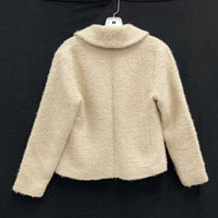 Wmns EILEEN FISHER Cream Beige Italian Wool Tweed Blazer Jacket Sz S Petite
