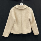 Wmns EILEEN FISHER Cream Beige Italian Wool Tweed Blazer Jacket Sz S Petite