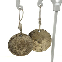 Daniela Taxco Sterling Silver Round Hammered Dangle Earrings, 6.86g