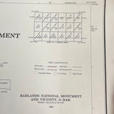 Pair of 1960 USGS S Dakota Badlands Natl Monument Plat Maps - Polyconic Proj