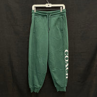 Wmns COACH Green Logo 2pc Hoodie Sweatshirt / Sweatpants Set Sz M AUTHENTICATED