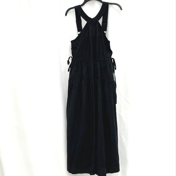 NWT Madewell Black Cotton Adjustable Strap Waist Tied Long Dress Women’s Sz 2