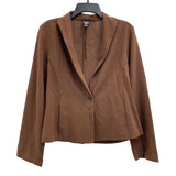 Wmns EILEEN FISHER 100% Italian Wool Brown Single Button Blazer Jacket Sz S