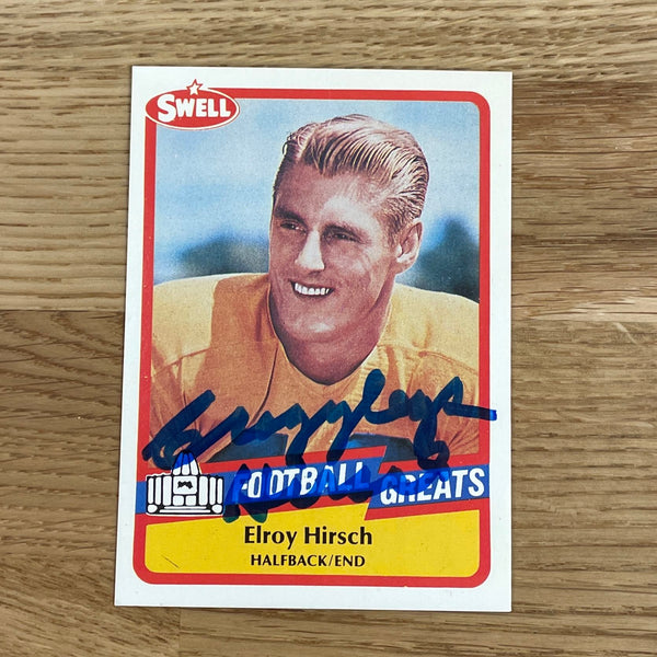 Elroy 'Crazylegs' Hirsch SIGNED 1990 Swell #61 Rams Card Autographed - clean