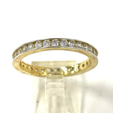 Gold Over Sterling Sz 9 2.8mm Wide CZ Eternity-Style Stacker Ring, 2.53g