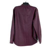 NWT Wmns Pilcro ANTHROPOLOGIE Purple Faux Leather Fleece Lined Top Sz M MSRP$130