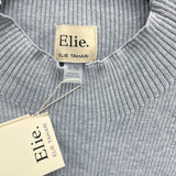 NWT Wmns ELIE TAHARI Gray Ribbed Knit Sleeveless A-Line Midi Sweater Dress Sz XL