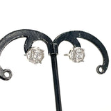 Sterling Silver CZ Cluster Studs w Posts For Screw-On Backs, 1.61g