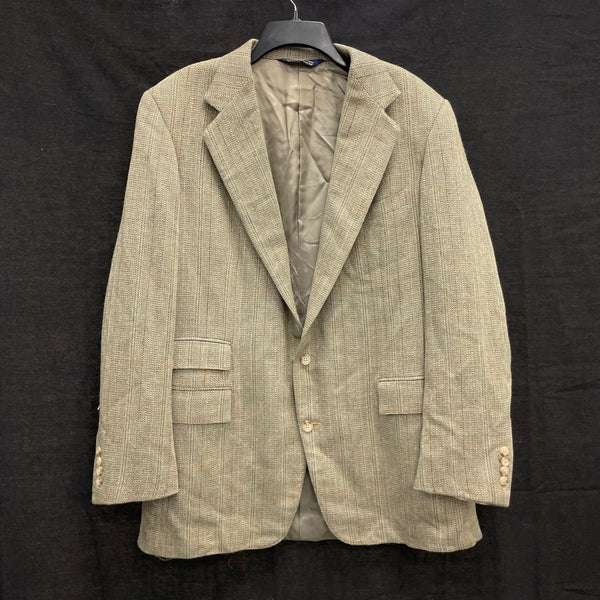 Mens Vintage POLO RALPH LAUREN Tan Tweed Blazer Suit Jacket 43" Chest