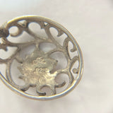 Sterling Silver Jezlaine Openwork Floral Domed Oval Post Earrings, 2.08g