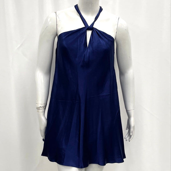 NWT Banana Republic Blue Silk Twist Strap Short Dress Women’s Sz M