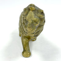 Vintage Brass Prowling Lion Figurine Sculpture 4.5" Tall