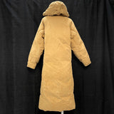 Wmns CABELA'S Tan Goose Down Filled Long Faux Suede Hooded Winter Coat Sz M