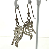 Sterling Silver 925 Southwestern Kokopelli Dangle Earrings, 4.63g