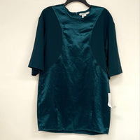 NWT BCBGENERATION Jewel Tone Green Satin & Crepe Sheath Dress Women’s Sz XS