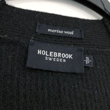 Wmns HOLEBROOK Sweden Merino Wool Black Curved Hem Pullover Sweater Sz S