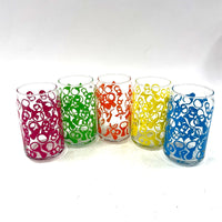 Vintage 5pc Barry Rosenthal Pop Top Glass Cups