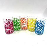 Vintage 5pc Barry Rosenthal Pop Top Glass Cups