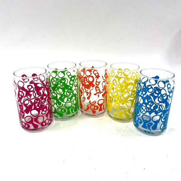 Vintage 5pc Barry Rosenthal Pop Top Glass Cups