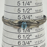 Ted Ott Signed Sterling Silver Southwestern Bangle with Blue CZ Stone - 10.94g