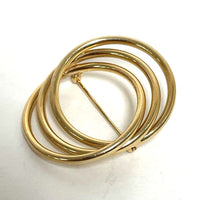 14K Yellow Gold Three Intertwined Circle Pin/Brooch, 2.66g