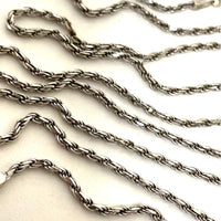 21.5" 14K White Gold 1.65mm French Rope Chain Necklace, 6.61g