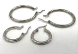 925 Sterling Silver Like New 2 Pair Of Hoop Earrings 5.76 Grams