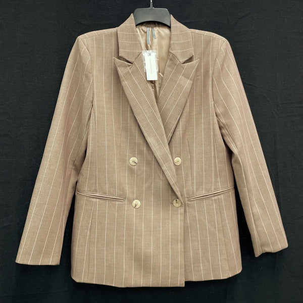 NWT Wmns ANTHROPOLOGIE Brown Double Breasted Blazer Jacket Sz S MSRP$158