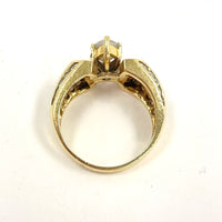 14K Yellow Gold Marquis Cut CZ Ring Size 8 - 6.78g